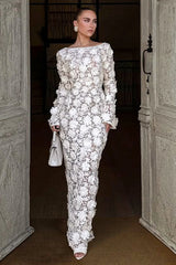 Viper | Cream Lace Long-Sleeve Maxi Dress