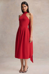 Rhode | Red Halter-Neck Midi Dress