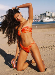 Calbira Cheeky Bikini Bottoms Orange Floral