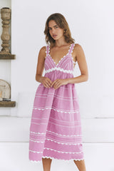Summer Soir��e Midi Dress Pink