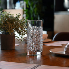 Italian Premium Textures Highball Glasses | 16.25oz | Mixology | Set of 4