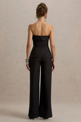 Noemi | Black Bandeau Tailored Jumpsuit
