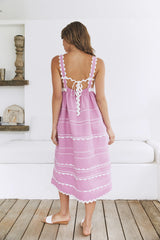 Summer Soir��e Midi Dress Pink