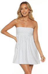 Berrie Blue Strapless Mini Dress
