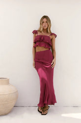 Sweet Silhouette Maxi Skirt Berry