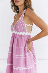 Summer Soir��e Midi Dress Pink