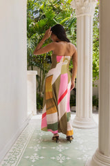 Tropical Daze Strapless Maxi Dress Green