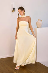 Rosewater Roads Strapless Maxi Dress Yellow