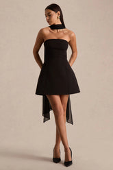 Noor | Bandeau-Neck Mini Dress With Scarf Detail