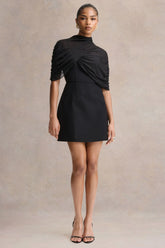 Veda | Black Square-Neck Mini Dress