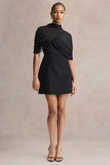 Veda | Black Square-Neck Mini Dress