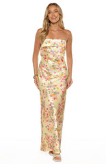 Maiah Yellow Bloom Maxi Dress