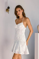 Dancing Alone Halter Mini Dress White