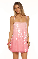 Sansone Pink Ombre Sequin Mini Dress