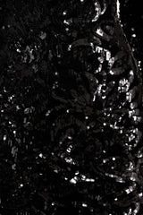 Ritz | Black Sequin Plunge-Neck Mini Dress With Long Sleeves