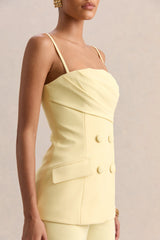 Lunivra | Lemon Square-Neck Tailored Top