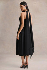Rhode | Black Halter-Neck Midi Dress