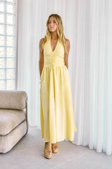 Heart Of Ours Halter Maxi Dress Yellow