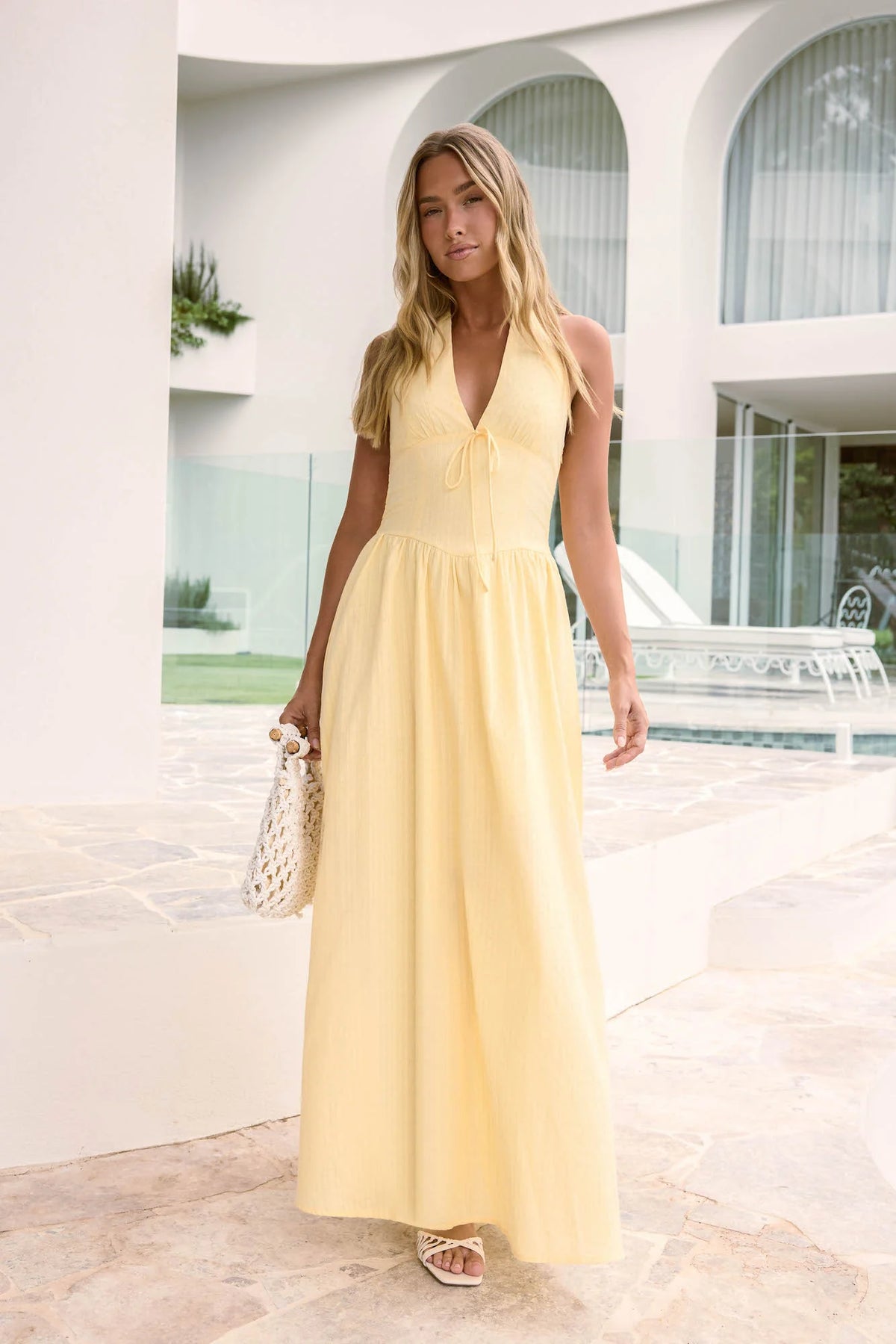 Arrietty Halter Maxi Dress Yellow