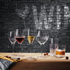 Italian Premium Highball Glasses | 16oz | Diamante | Set of 4