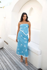 Vacation Away Maxi Skirt Blue