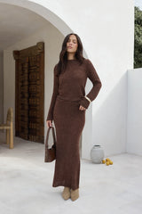 Understated It Girl Maxi Skirt Brown