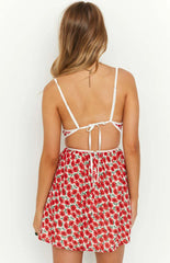 Kandi Red Floral Mini Dress