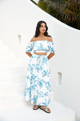 Island Whisper Maxi Skirt Blue