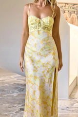 Main Character Satin Maxi Dress Yellow