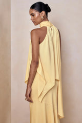 Sancelle | Lemon Satin Halter-Neck Top