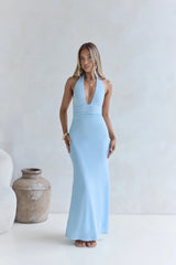 Dune Secrets Halter Maxi Dress Blue