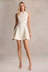 Little Star | Cream Embellished Boucle Tailored Mini Dress