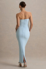 Juniper | Powder Blue Strapless Maternity Maxi Dress