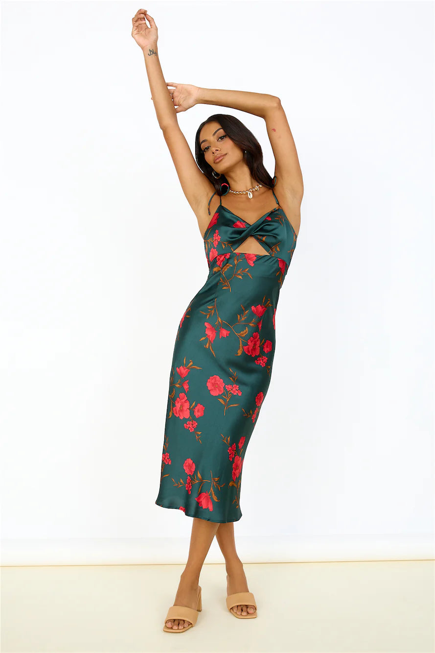 Fool Me Once Midi Dress Teal