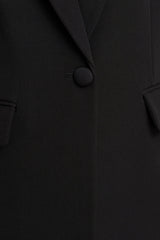 Katherine | Black Plunge-Neck Oversized Blazer