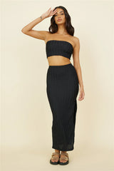Poolside Adventure Maxi Skirt Black