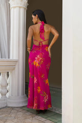 Starlit Island Halter Maxi Dress Pink