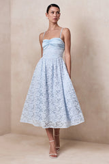 Gloriana | Powder Blue Lace Sweetheart-Neck Midi Dress
