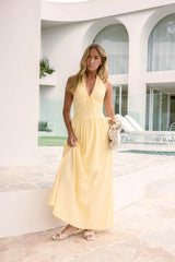 Arrietty Halter Maxi Dress Yellow