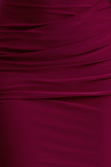 Maeve | Burgundy Cape-Sleeve Draped Maxi Dress