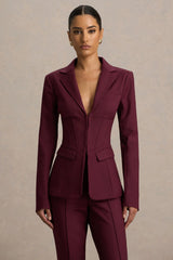 Wonder Woman | Burgundy High Waist Tailored Trousers With Hem Split
