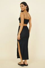 Poolside Adventure Maxi Skirt Black