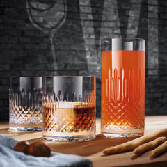 Italian Premium Whiskey Glasses | 12.75oz | Diamante | Set of 4