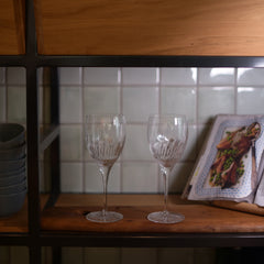 Italian Premium Riesling White Wine Glasses | 12.75oz | Diamante | Set of 4