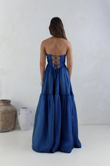 Unforgettable Style Strapless Maxi Dress Navy