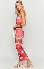 Imogen Purple Floral Print Strapless Maxi Dress