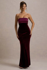 Ambrosi | Port Velvet Bandeau Maxi Dress